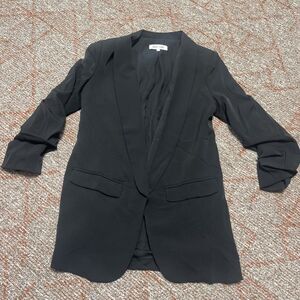 NIKKI LUND Women's Blazer Jacket Open Front Gypsy Black Size Small